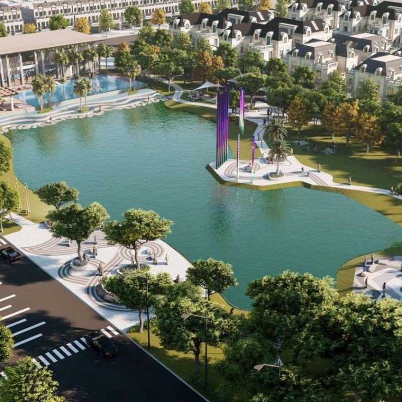 Thi công terrazzo ngoài trời tại An Lạc Green Symphony Park