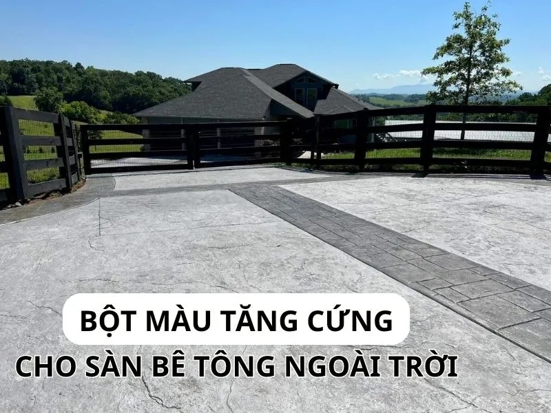 Có nên dùng bột màu tăng cứng cho sàn bê tông ngoài trời?